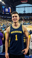 Nike Michigan Wolverines Danny Wolf 1 Jordan Basketball Jersey XL Navy Blue NWT