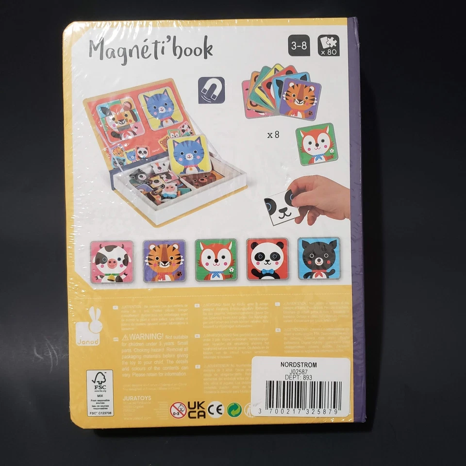 Janod Magnetibook  Mix and Match Animal Faces 72 Magnets  - Image 3 of 4