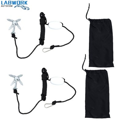 2 Pack 1.5Lb W/26.2Ft Rope Marine Kayak Folding Anchor Kit For PWC Canoe Jet Ski
