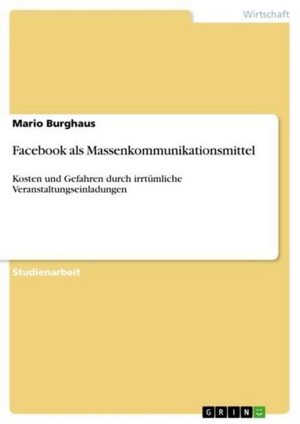 Facebook Als Massenkommunikationsmittel Mario Burghaus-image