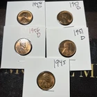 wheat penny lot Of 5 Pennie’s RD VF Lot 3