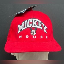 NWT Vintage Mickey Mouse Snapback Hat Drew Pearson Disney Red Top