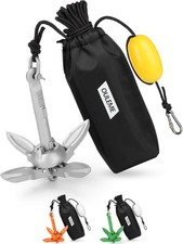 OULEME Silver 1.5LB Grapnel Anchor 40FT Rope ...