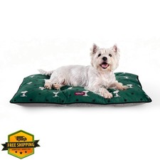 Berkshire Peanuts Square Dog Bed, Snoopy Green, Medium, Plush Mat