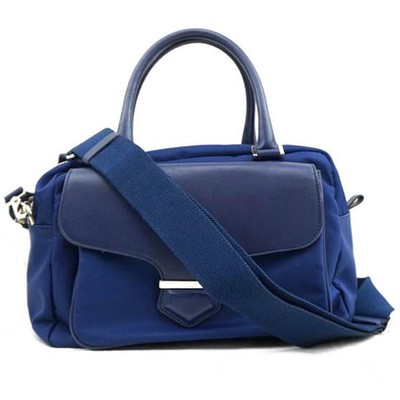 TOD'S Hand Shoulder Bag Tote Purse 2way Blue Authentic from JAPAN