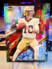2024 Spencer Rattler Topps Finest Blue Refractor /325 Rookie Card #64. rookie card picture