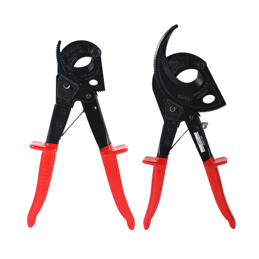 Ratchet Cable Cutter for Copper and Aluminum Wires - Hand Tool with Ratcheting Shear Plier