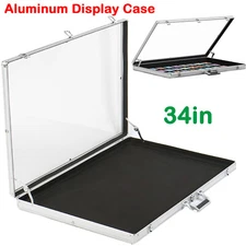 Large Lockable Aluminum Display Case Showcase for Card Coin Jewelry Trade Show