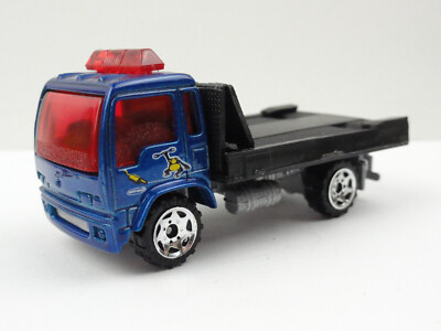 2002 Matchbox Roadside Rescue Isuzu Flatbed Truck (Blue Monkey Wrench)   LOOSE