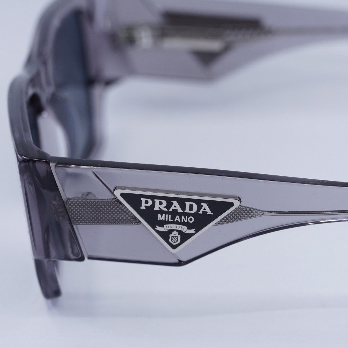 BRAND NEW Prada PR10ZS 16Z70B Transparent Asphalt Grey Square Unisex Sunglasses Prada PR10ZS 16Z70B-54 Transparent Asphalt / Dark Grey Lenses main image 2