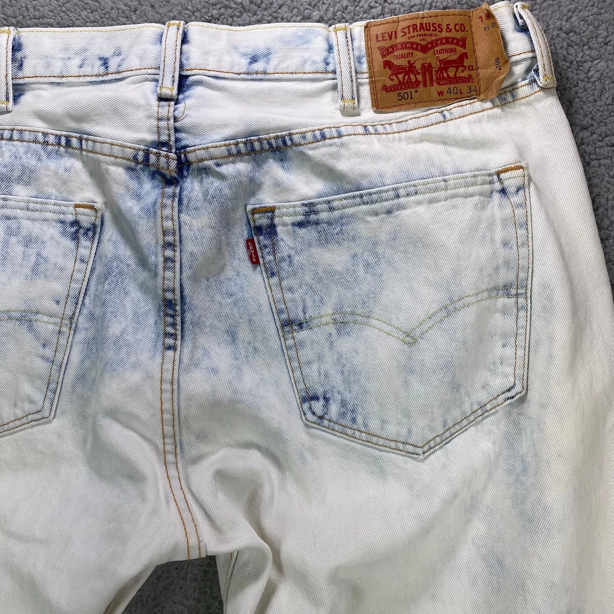 Straight bleached white jeans