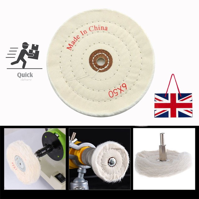 150mm 6" Spiral Stitched Cotton Buffing Polishing Wheel MOP Bench