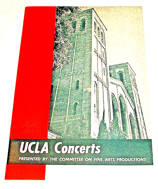 • 1964 UCLA CONCERT SERIES - RARE • Vintage Program •