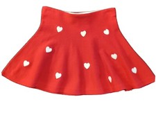 H m red skirt with white hearts 2T