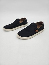 OluKai Pehuea Women's Size 7 Slip On Sneakers Black Mesh Heel Shoes 20271-4040