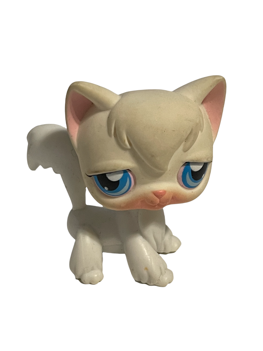 リトルペットショップ Littlestpetshop 猫9 Littlest Pet Shop #9 White Longhair Cat Kitty Authentic LPS | eBay