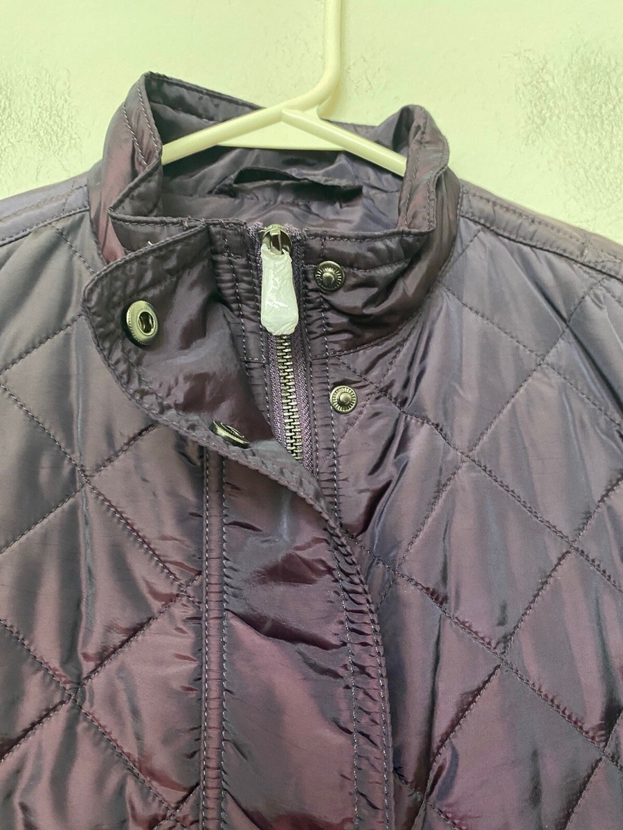 NWT COACH F84993 Women's Black Violet Diamond Quilted