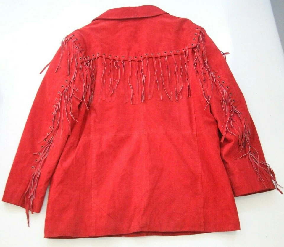 Leather Dress Jacket Coat Red 2XL Womans Lined Solid Excelled Collection XXL A4 - Image 2 of 4