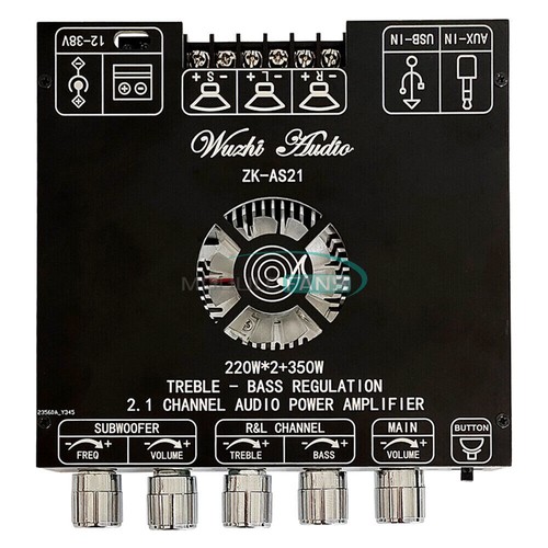 ZK-AS21 2.1CH TPA3255 Scheda amplificatore di potenza audio digitale Bluetooth 220WX2+350W - Foto 1 di 1