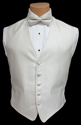 XL Silver & Black Lexis Fullback Vest and Tie Set Suit Wedding Waistcoat X-Large