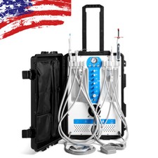 Portable Dental Mobile Delivery Unit Air Compressor Strong Suction Curing Light