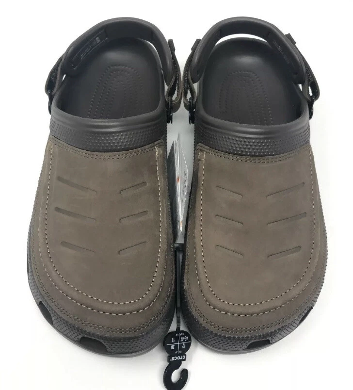 Crocs Yukon Vista LEATHER Clog Men's 8,9,10,12 Espresso NEW
