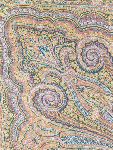 Vintage Dutch Paisley schönes mehrseitiges Wollschal 138x137 cm - Bild 7 von 16