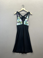International Concept Women Black Dress Midi Floral Sleeveless Scoop Neck Size P