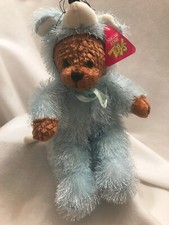 Teddy Bear Brown Stuffed Soft Plush Animal Toy Blue Outfit Medium 13" Sugar Loaf