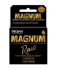 Trojan Magnum Raw Ultra Thin Lubricated Latex Male Condoms - 3 Pack