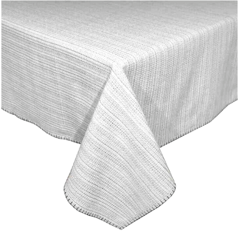 Terra Woven Lyon 60x140" Oblong Fabric Tablecloth in Grey Gray Spring Summer - Picture 8 of 11