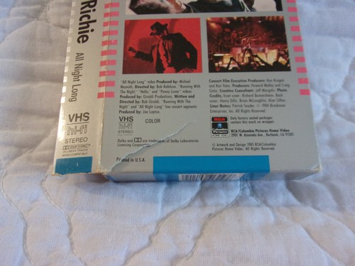 LIONEL RICHIE ALL NIGHT LONG VHS MUSIC VIDEOS + LIVE IN CONCERT 1984 TOUR R&B - Picture 4 of 10
