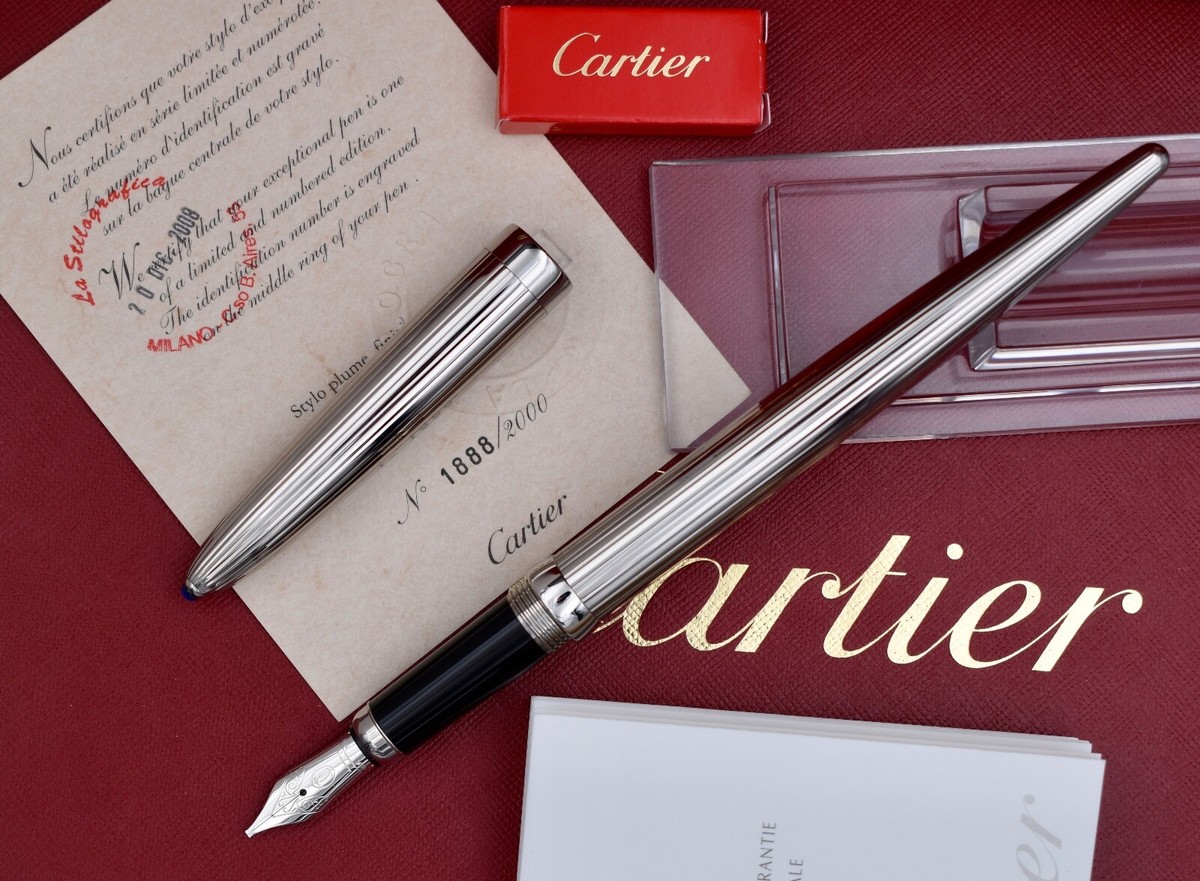 CARTIER Calligraphy Platinum Limited Edition 2000 Fountain Pen Ref