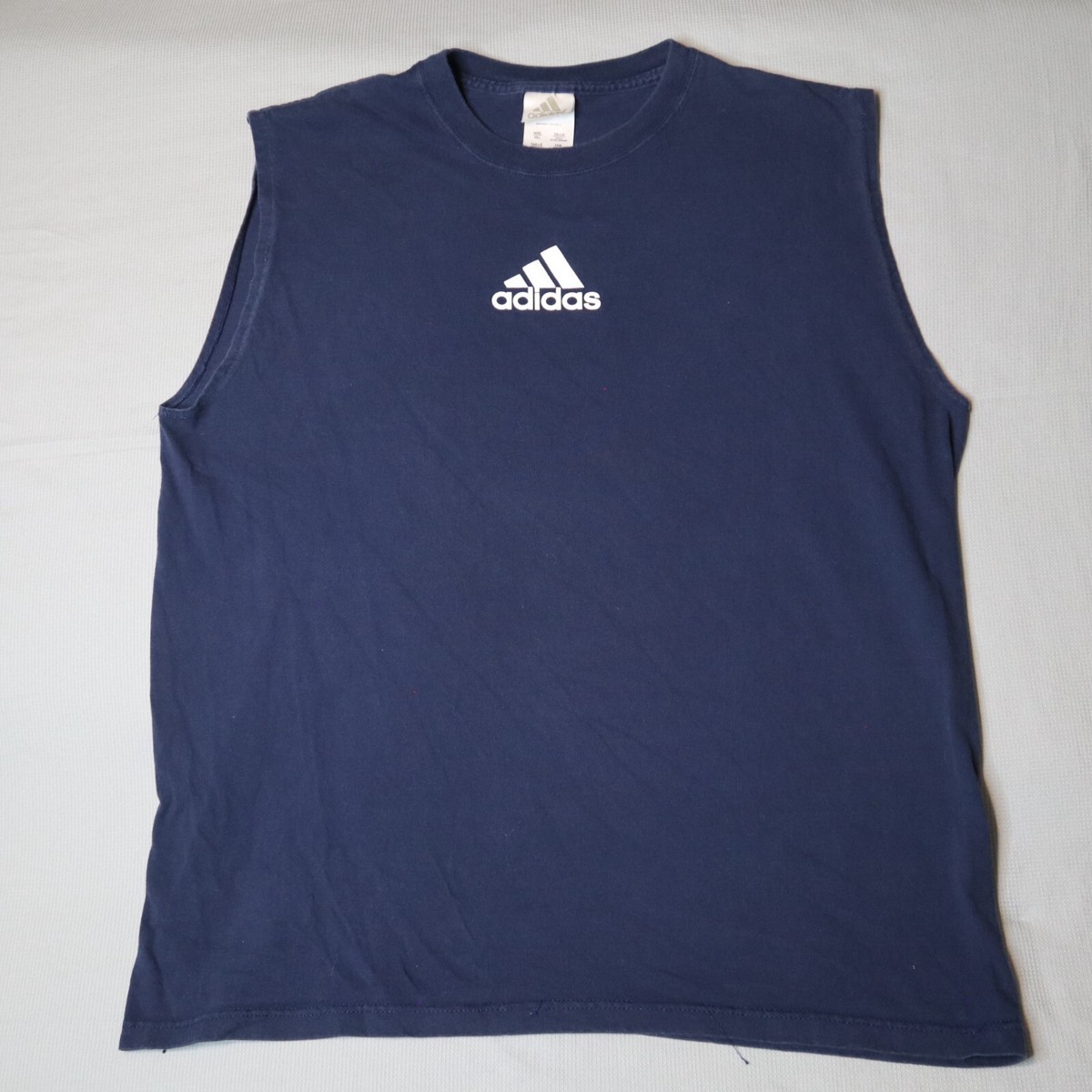 トップス 90s old adidas sleeveless shirt y2k tech VTG Adidas Sleeveless Shirt XXXL Classic Logo Center 3