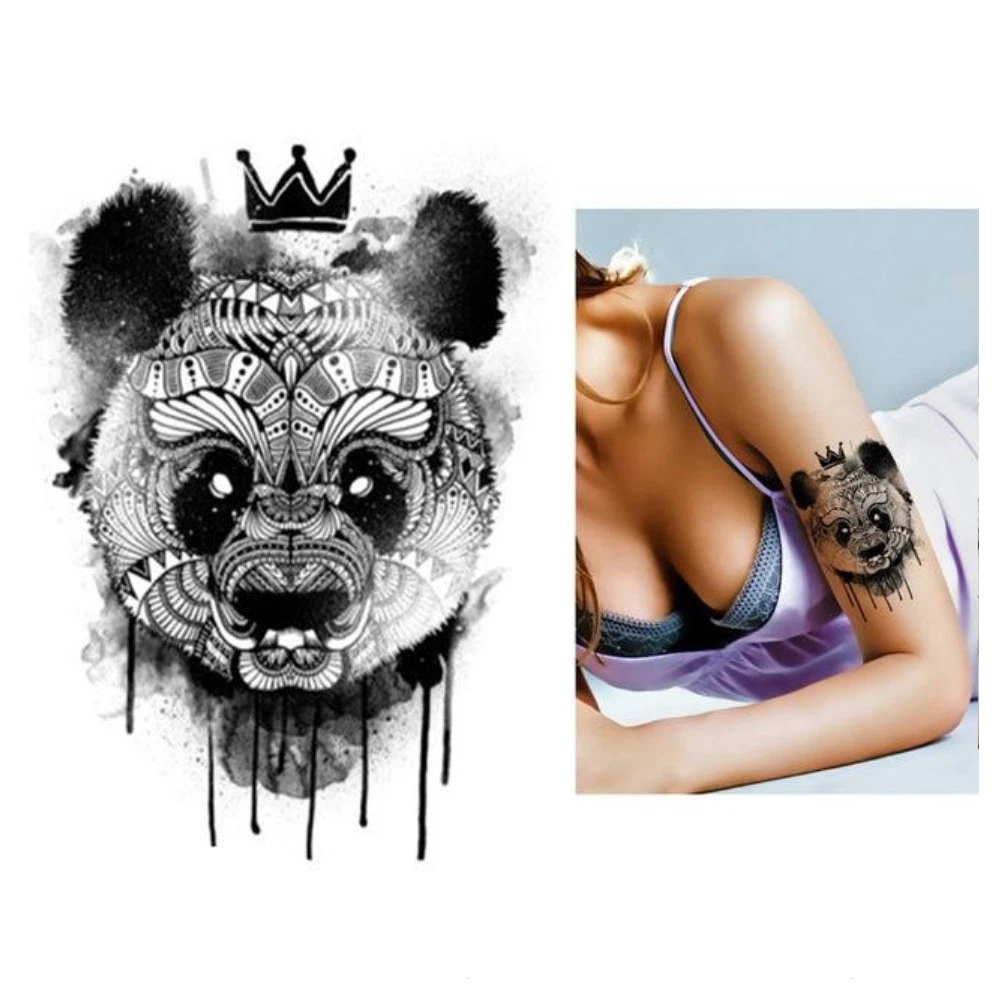 FLASH EINMAL TEMPORARY Klebe Tattoo 4 Rosen Schwarz