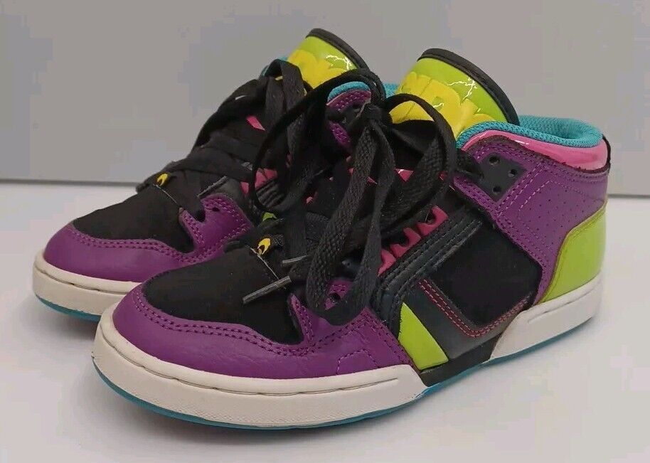 Osiris Skate Shoes NYC 83 Mid Top Sz 7 Girls. Green, Purple Osiris Skate Shoes NYC 83 Mid Top Sz 7 Girls. Green, Purple
