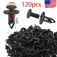 120pc Clips for Hole Plastic Rivets Retainer Fender Bumper Push Pin Fastener 8mm