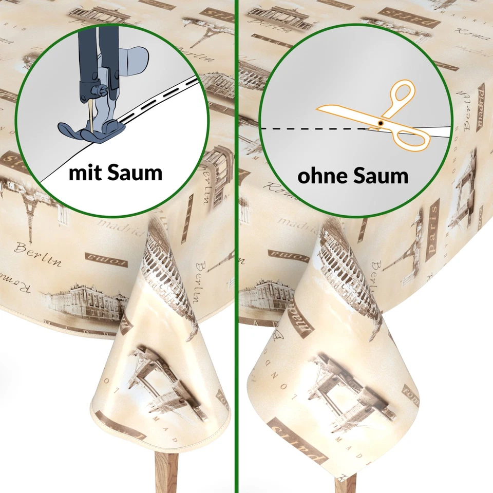 Wachstuchtischdecke Wachstuch Tischdecke Gartentischdecke eckig rund oval MIMOSA - Bild 3 von 4