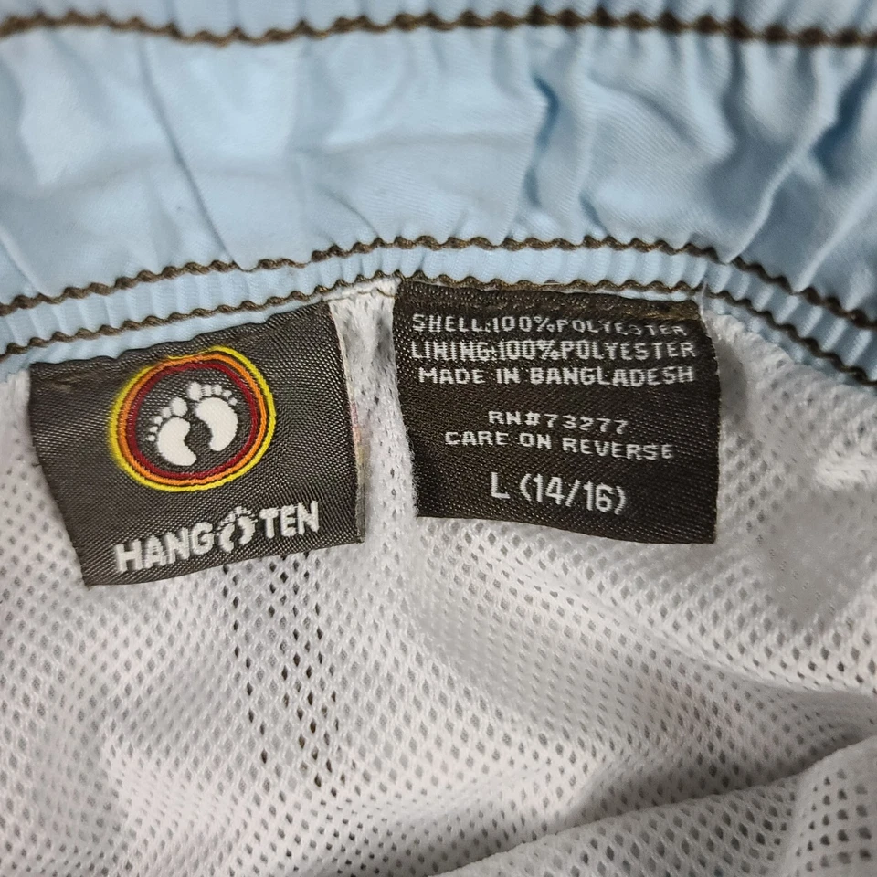 Baús de natação Hang Ten meninos grandes 14/16 forrado floral bolso de carga praia surf - Imagem 2 de 4