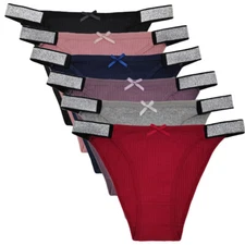Pack Of Women Ladies Sexy Cotton Bikini Briefs Knickers Underwear Lingerie Pants