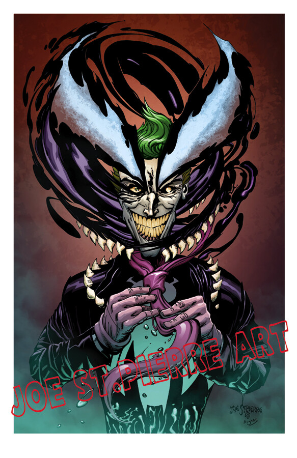 JOKER w VENOM & CARNAGE Mashups print set of 2 AUTOGRAPHED