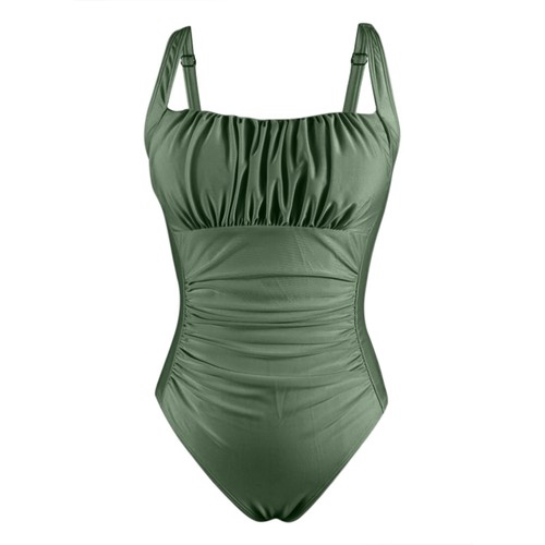 Women's Swimsuit Ruched Tummy Control Bathing Suits Vintage Push Up Swimwears - Picture 36 of 57