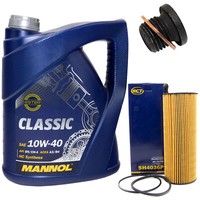 MotoröL Set 10W-40 5 Liter + ÖLfilter SH 4036 P + Schraube FüR Audi A6 Avant A8