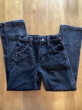 Vintage 80s Rustler Black Denim Pants - Boys Size 7 Slim 21x21 - Made In USA