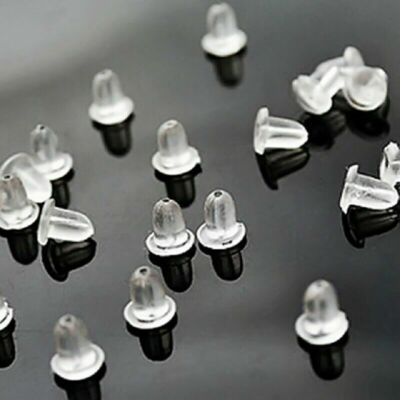 200 Silikon Kautschuk Ohrringe Backs Stopper weich klar BACKS STOPPER 4mm x 4mm