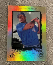 1999 SP Top Prospects Vernon Wells signed autographed card Toronto Blue Jays