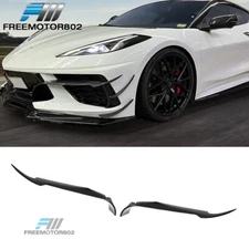 Fits 20-25 Chevrolet Corvette C8 IKON Front Canard Splitters Carbon Fiber - 2PCS