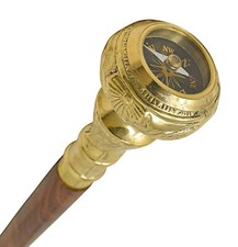 FYNJREX Travelers Compass Gentleman's Walking Stick, Fancy Cane for Women, Br...