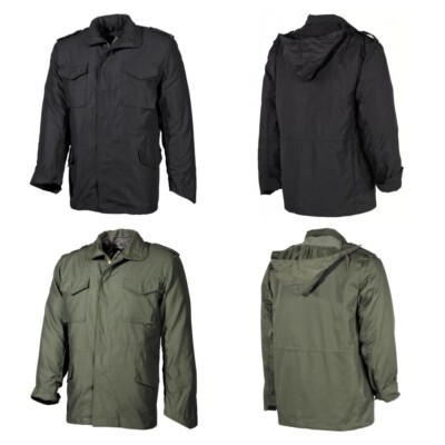 US Feldjacke M65 Parka Winter Jacke Winterjacke Outdoorjacke Futter schwarz oliv