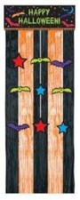 Halloween Cloak Bats 3-D Door Curtain w/Fringe 30" x 72" Paper Foil Decoration